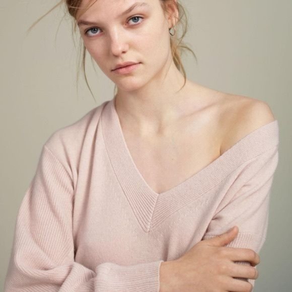 rag & bone Sweaters - Rag & Bone Ace Cashmere Sweater Blush Pink